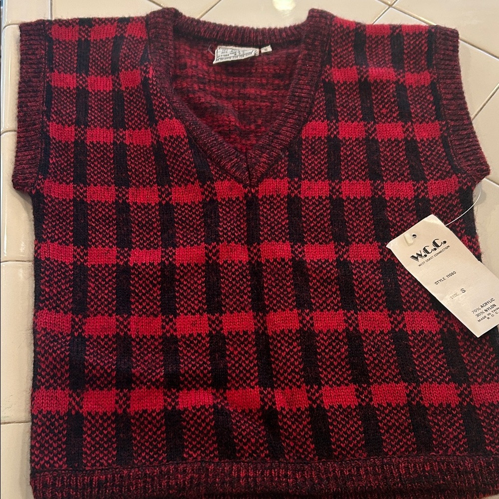 C.C Red and Black Knit Vest